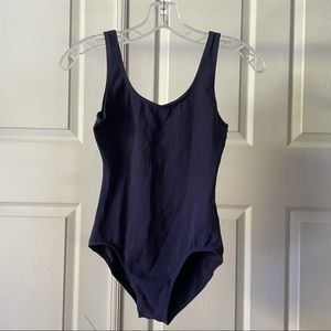 Women’s navy blue cotton leotard bodysuit size S